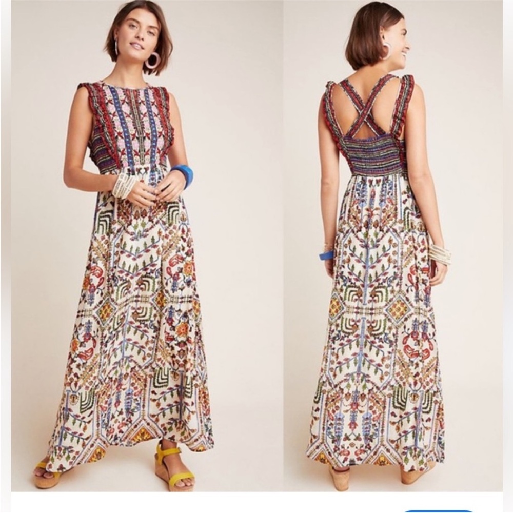 Anthropologie Multicolor Maxi Dress